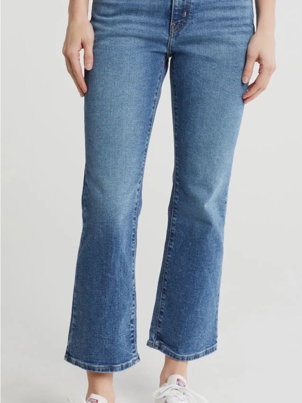 Levi's Mid Blue Cropped Flare Jeans